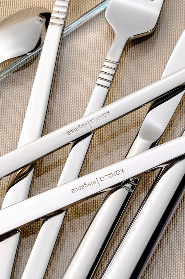 Karaca Elegance Nil V2 Platin 12 Kişilik 84 Parça Çatal Kaşık Bıçak Takımı