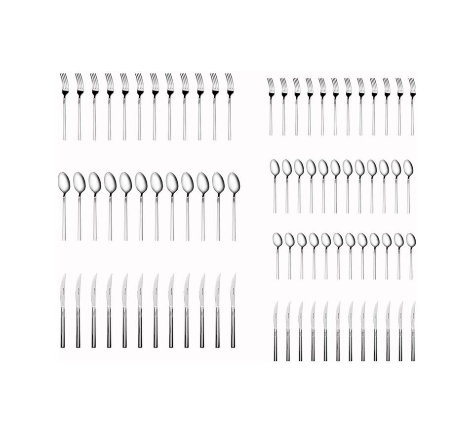 Karaca Elegance Nil V2 Platin 12 Kişilik 84 Parça Çatal Kaşık Bıçak Takımı