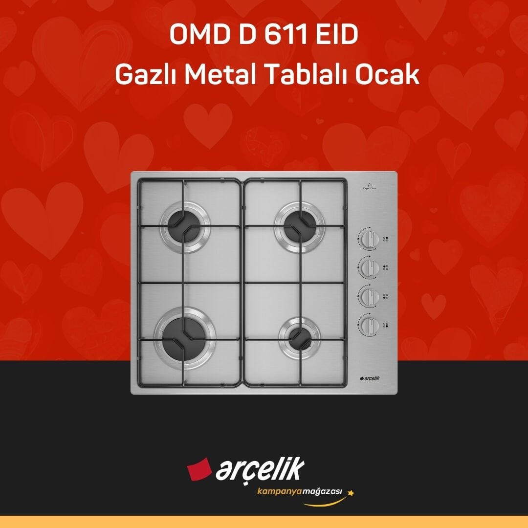 ARÇELİK OMD D 611 EI Gazlı Metal Tablalı Ocak