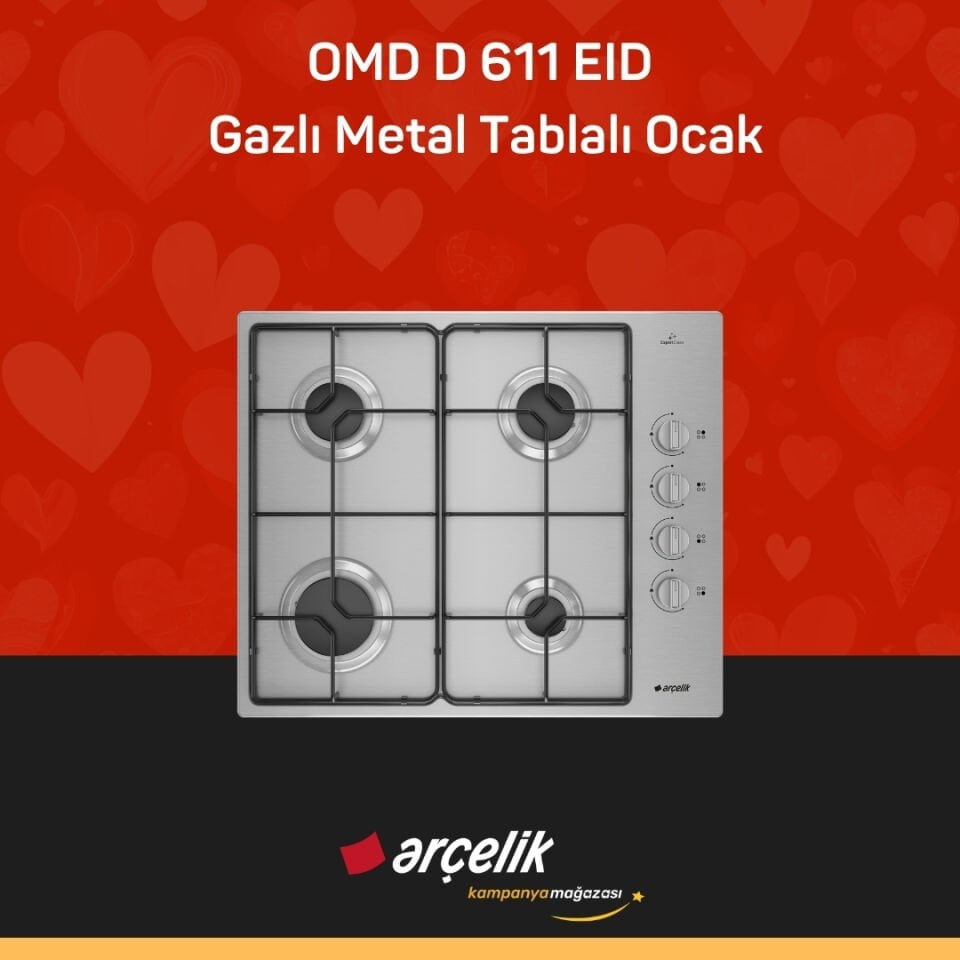 ARÇELİK OMD D 611 EI Gazlı Metal Tablalı Ocak