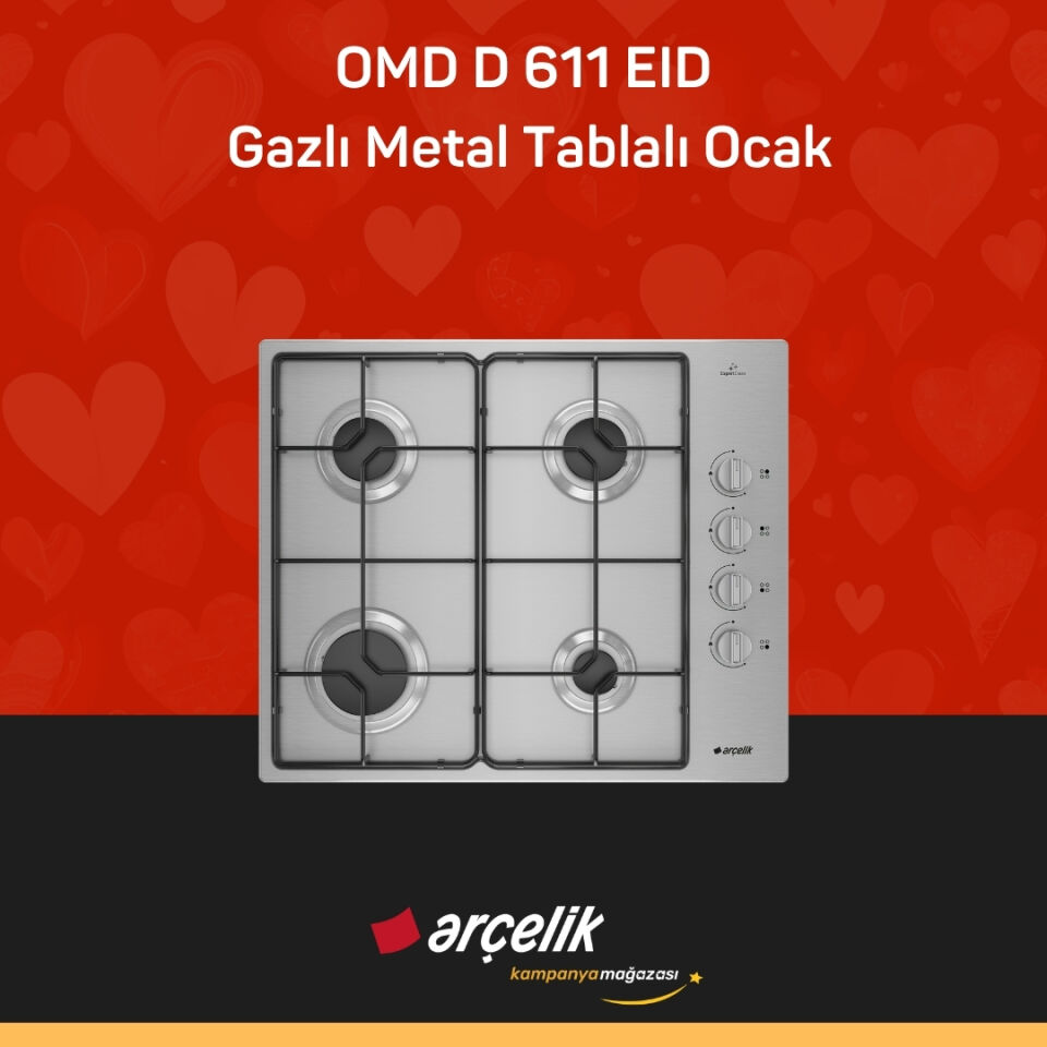 ARÇELİK OMD D 611 EID Gazlı Metal Tablalı Ocak