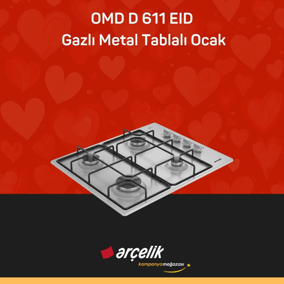 ARÇELİK OMD D 611 EID Gazlı Metal Tablalı Ocak