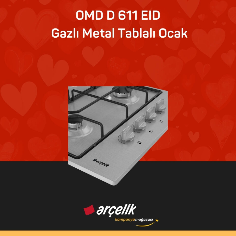 ARÇELİK OMD D 611 EID Gazlı Metal Tablalı Ocak