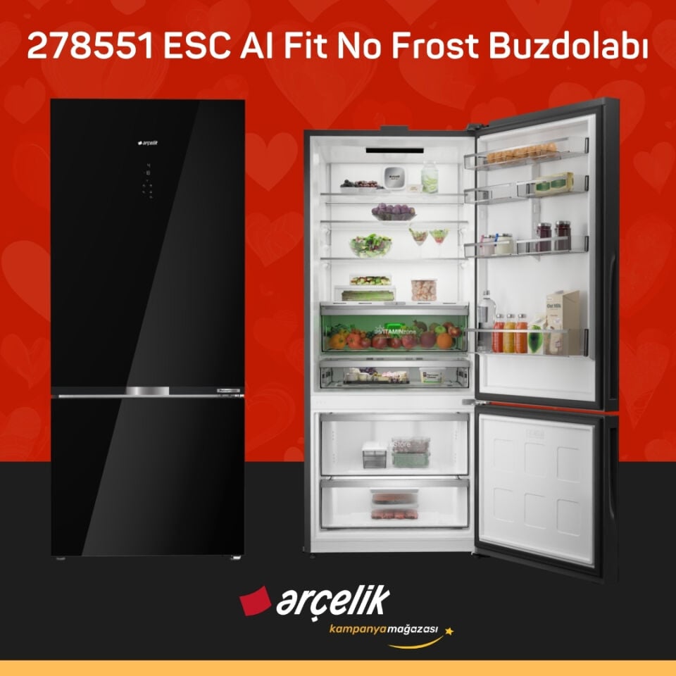 ARÇELİK 278551 ESC AI Fit Cam Serisi Buzdolabı
