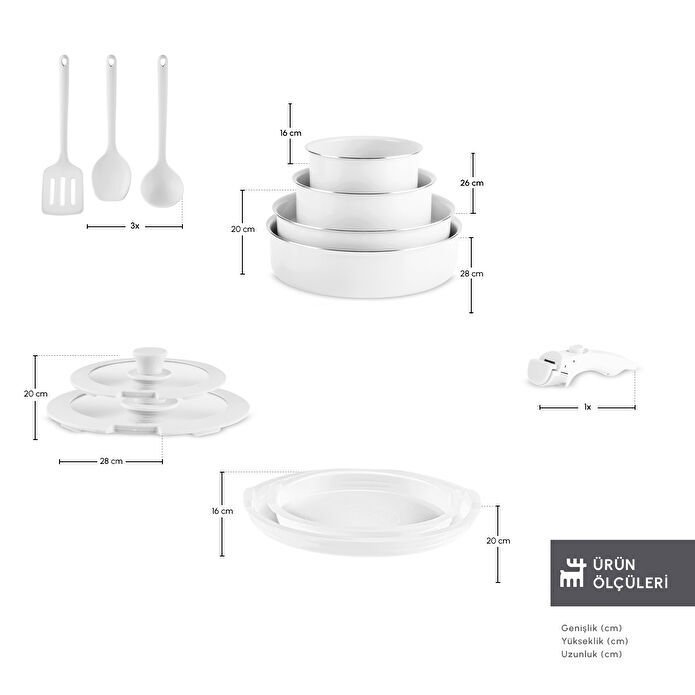 Karaca X Refika Swiss Crystal Çıkarılabilir Saplı İndüksiyon Tabanlı 12 Parça Tencere ve Tava Seti Pure White