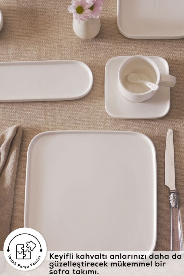 Karaca Stream Bone Cubique 35 Parça 6 Kişilik Kahvaltı Takımı