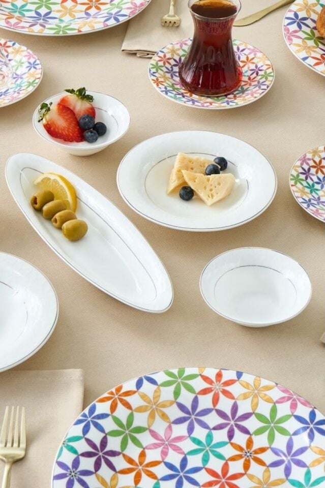 Karaca Fine Pearl Confetti 26 Parça 6 Kişilik Kahvaltı Takımı Gold