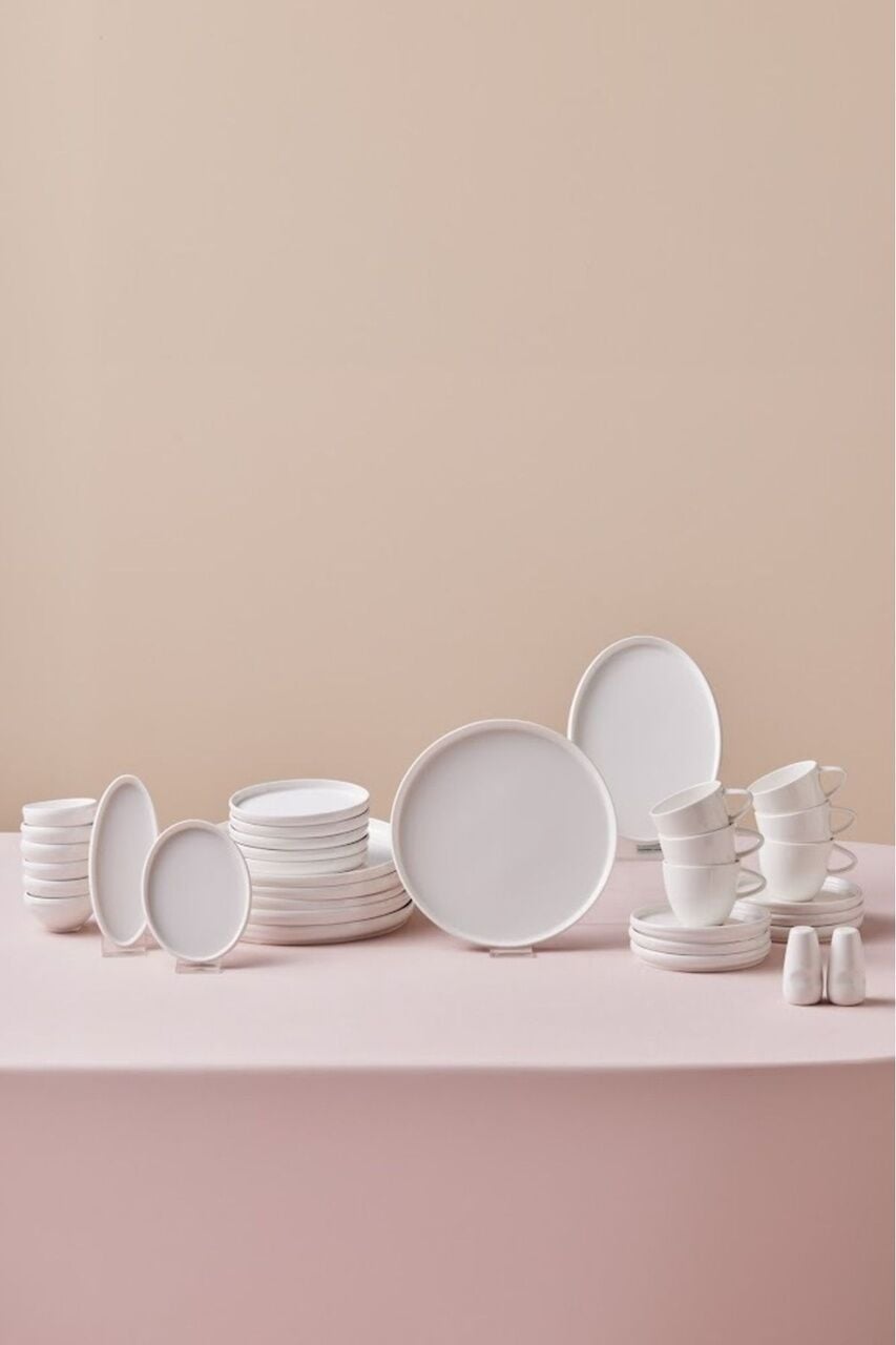 Karaca Stream Bone Sunset 34 Parça 6 Kişilik Kahvaltı Takımı Beyaz