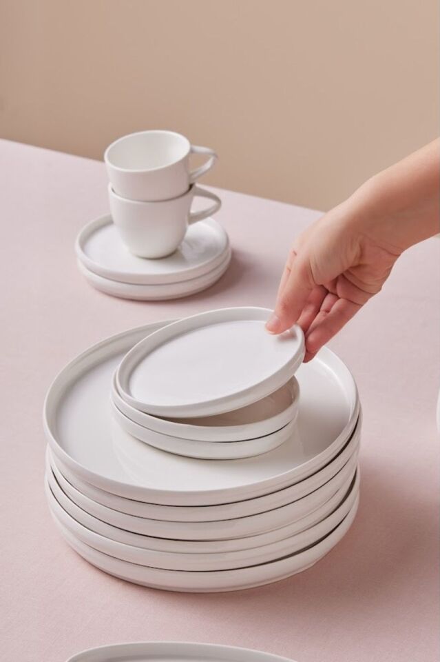 Karaca Stream Bone Sunset 34 Parça 6 Kişilik Kahvaltı Takımı Beyaz