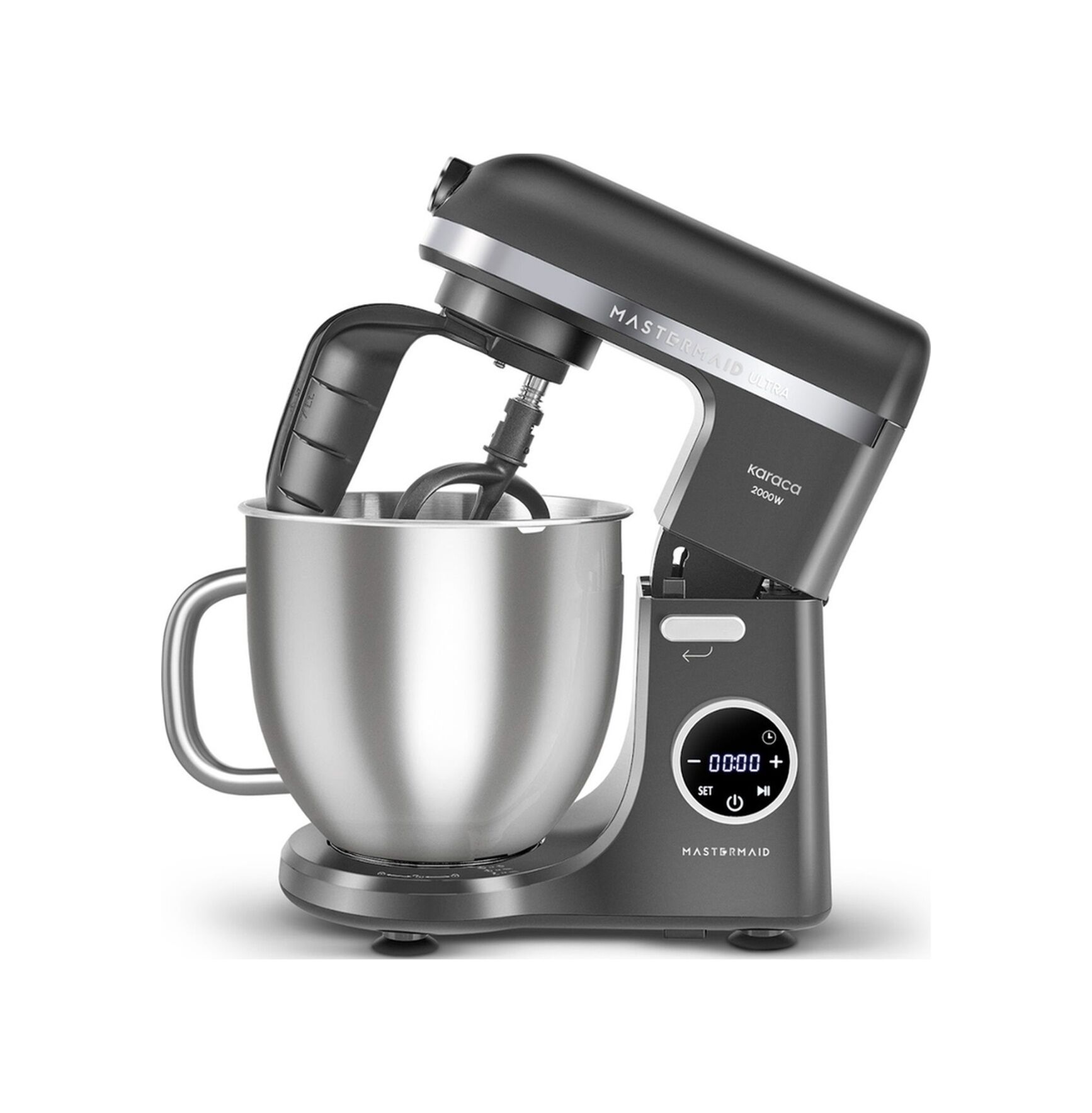 Karaca Mastermaid Chef Ultra D2000 W Dijital Ekranlı Hamur Yoğurma Makinesi Shadow Gray