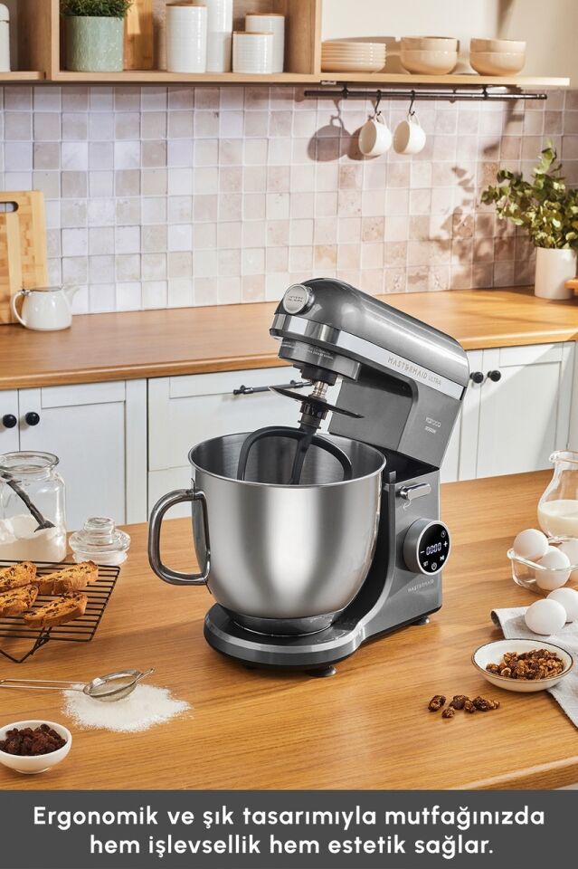Karaca Mastermaid Chef Ultra D2000 W Dijital Ekranlı Hamur Yoğurma Makinesi Shadow Gray