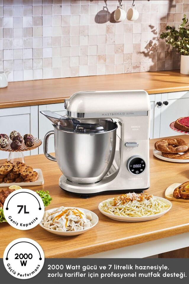 Karaca Mastermaid Chef Ultra D2000 W Dijital Ekranlı Hamur Yoğurma Makinesi Starlight