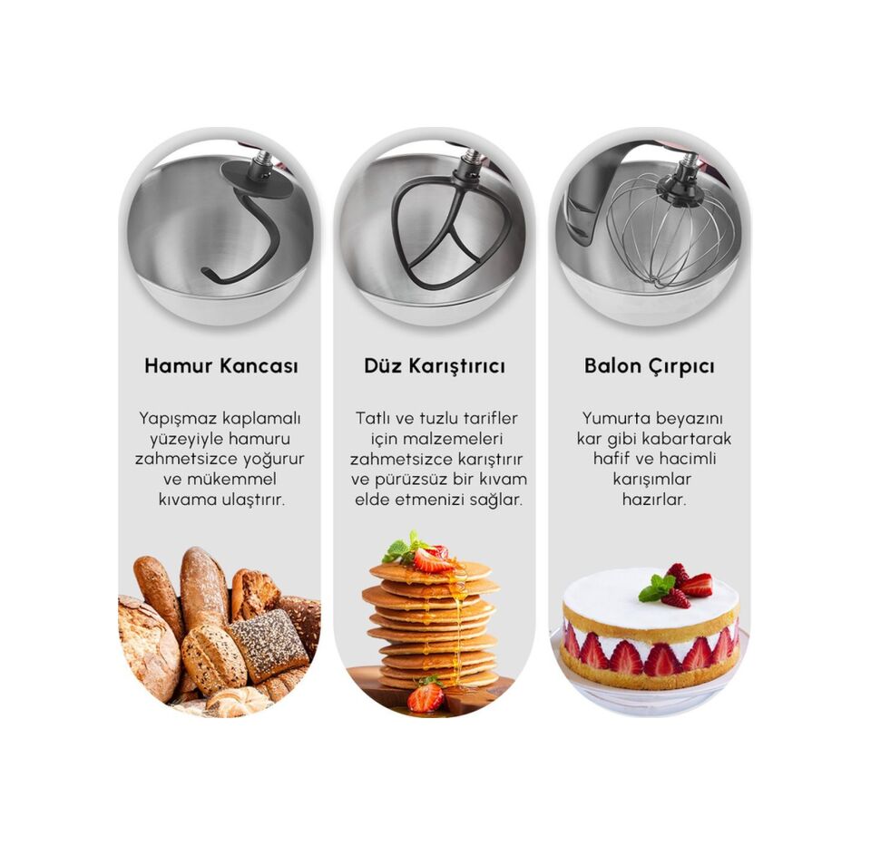 Karaca Mastermaid Chef Ultra D2000 W Dijital Ekranlı Hamur Yoğurma Makinesi Starlight