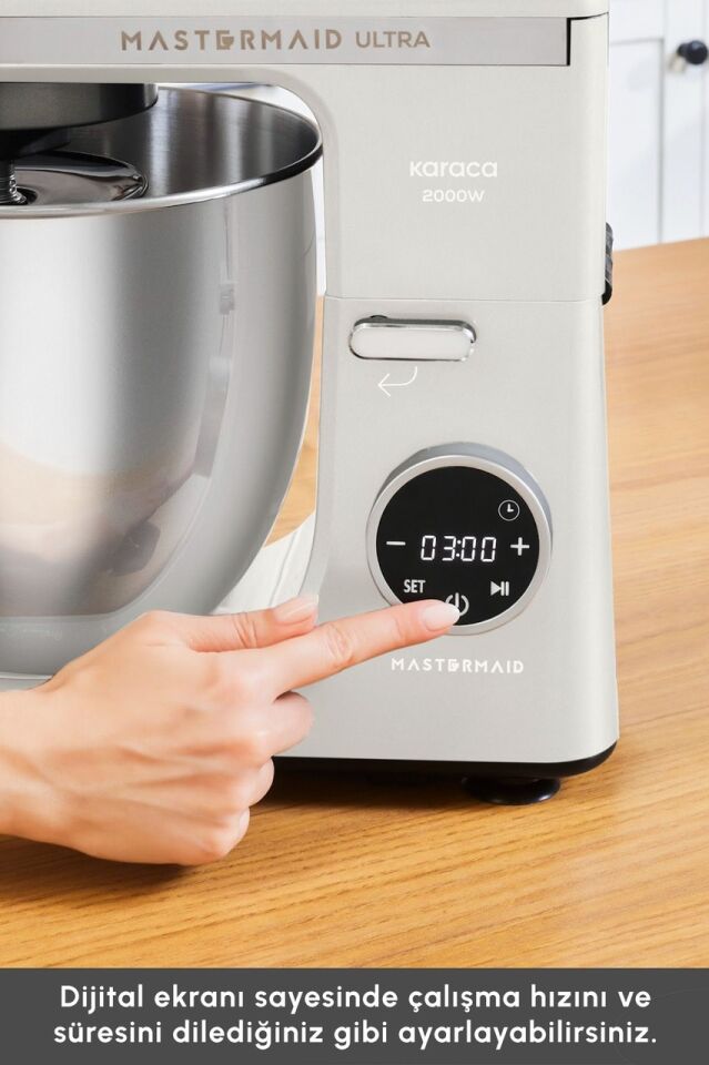 Karaca Mastermaid Chef Ultra D2000 W Dijital Ekranlı Hamur Yoğurma Makinesi Starlight