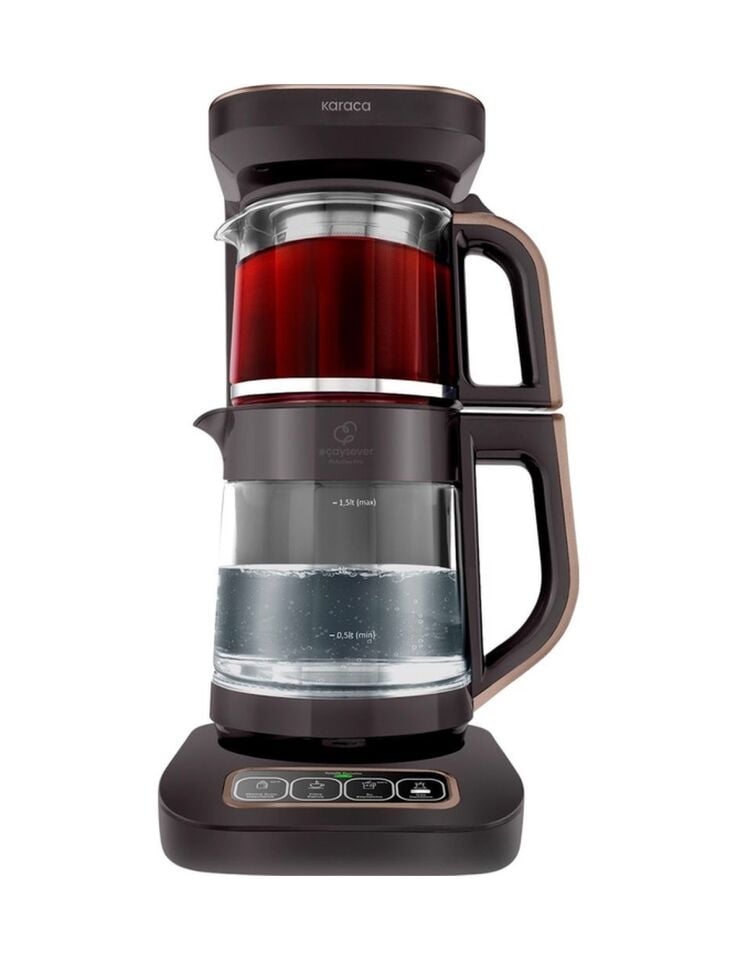 Karaca Çaysever Robotea Pro Connect 4 In 1 Konuşan Otomatik Cam Çay ve Filtre Kahve Demleme Makinesi Rosegold