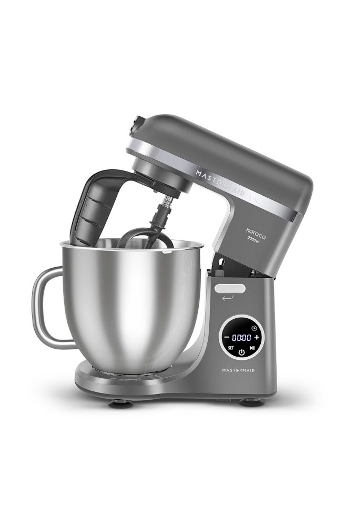 Karaca Mastermaid Chef Ultra D2000W Dijital Ekranlı Hamur Yoğurma Makinesi Galaxy Grey 7L