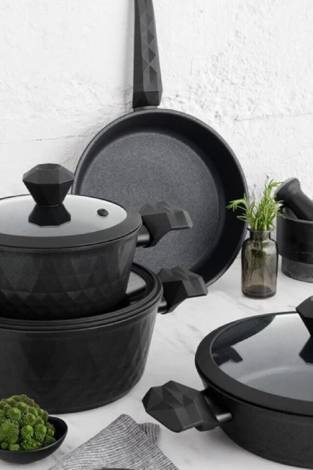 Karaca Biodiamond Antibakteriyel Kulplu İndüksiyon Tabanlı 7 Parça Tencere Seti