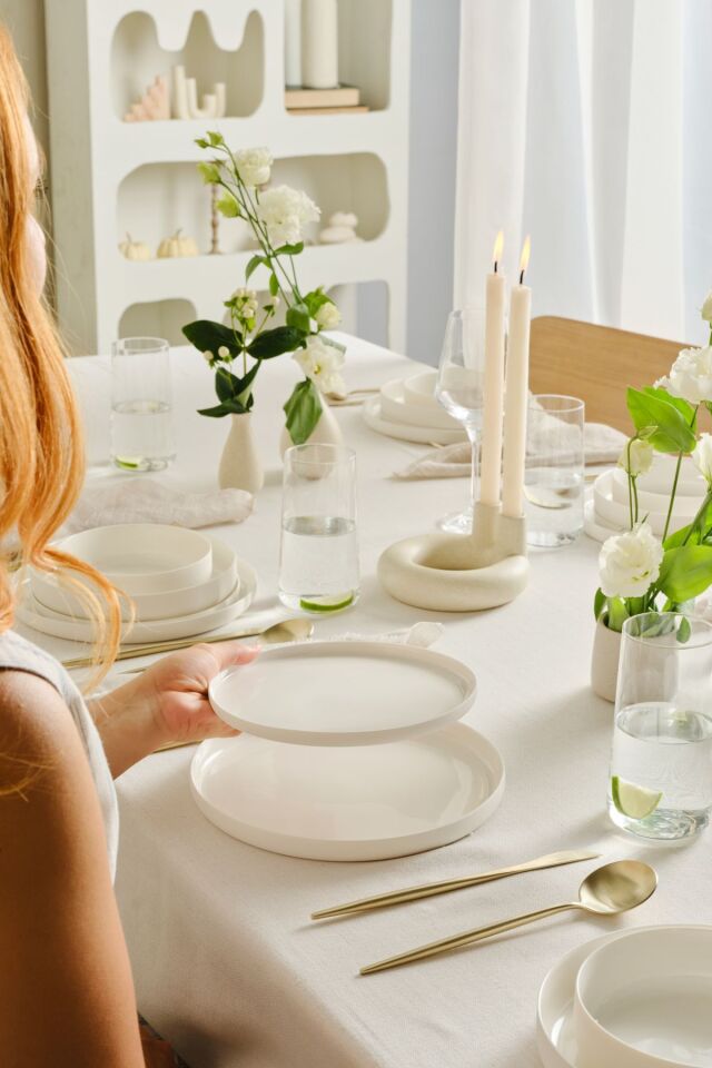 Karaca Earth Collection Finesse 24 Parça 6 Kişilik Yemek Takımı Beyaz