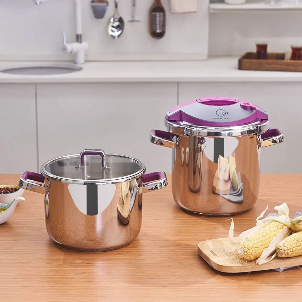 Karaca Orbit İndüksiyon Tabanlı Düdüklü Tencere Seti 6+8 Lt Violet