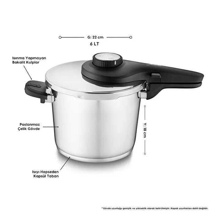 Jumbo Prime Master 6 Litre Düdüklü Tencere