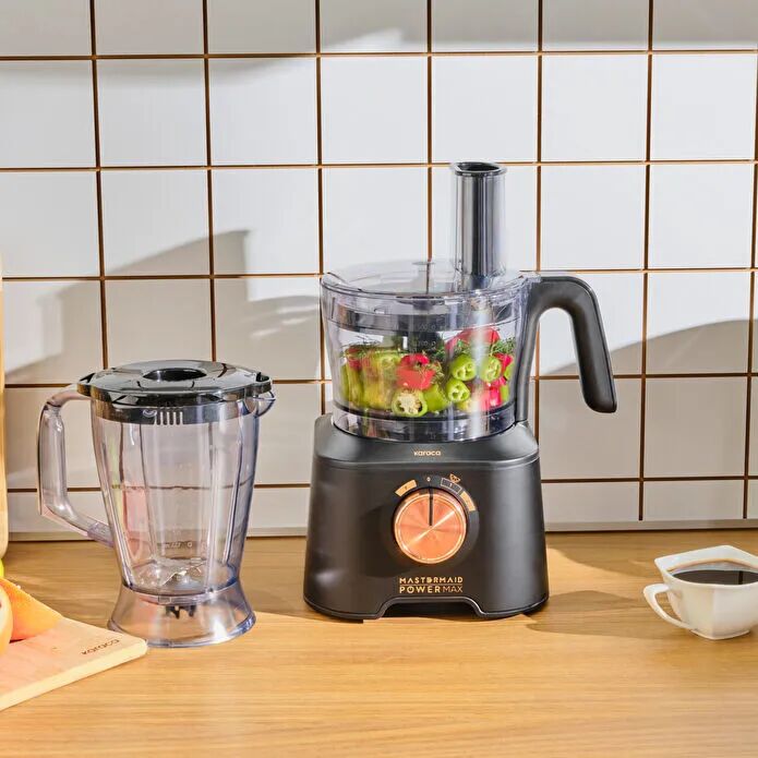 Karaca Gurme Luxury 2.0 Elektrikli Evlilik Paketi Tost, Kahve, Çay Makinesi ve Mutfak Robotu Black Copper