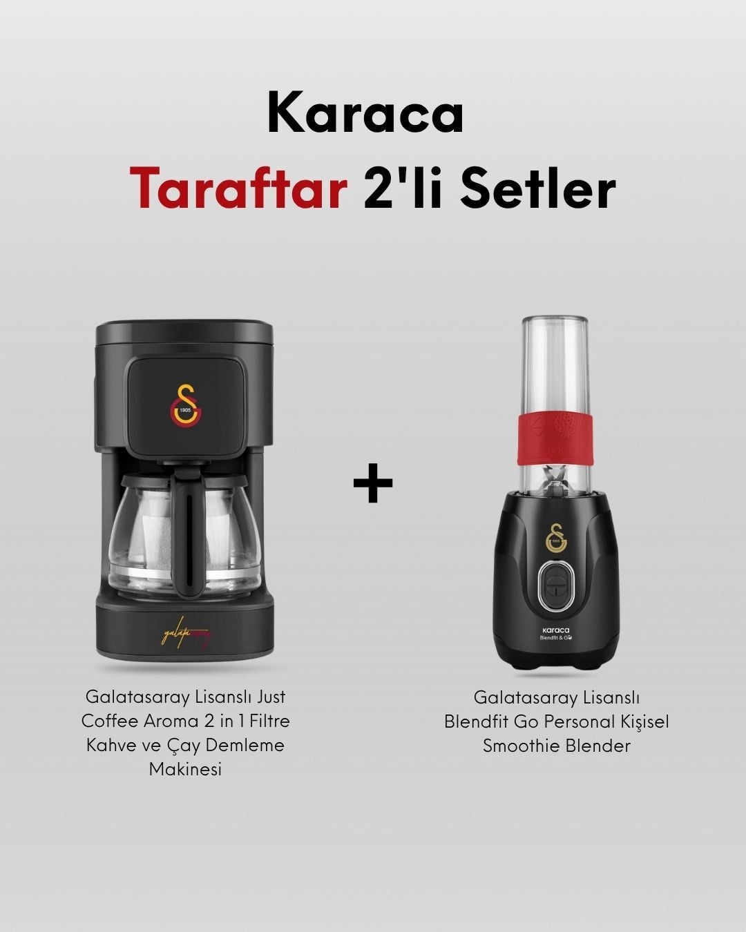 Karaca Galatasaray Taraftar Seti - Filtre Kahve Makinesi - Smoohtie Blender