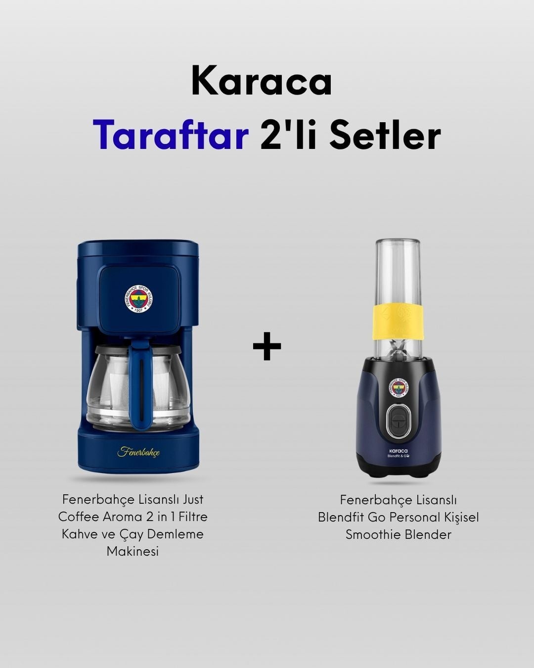 Karaca Fenerbahçe Taraftar Seti - Filtre Kahve Makinesi - Smoohtie Blender