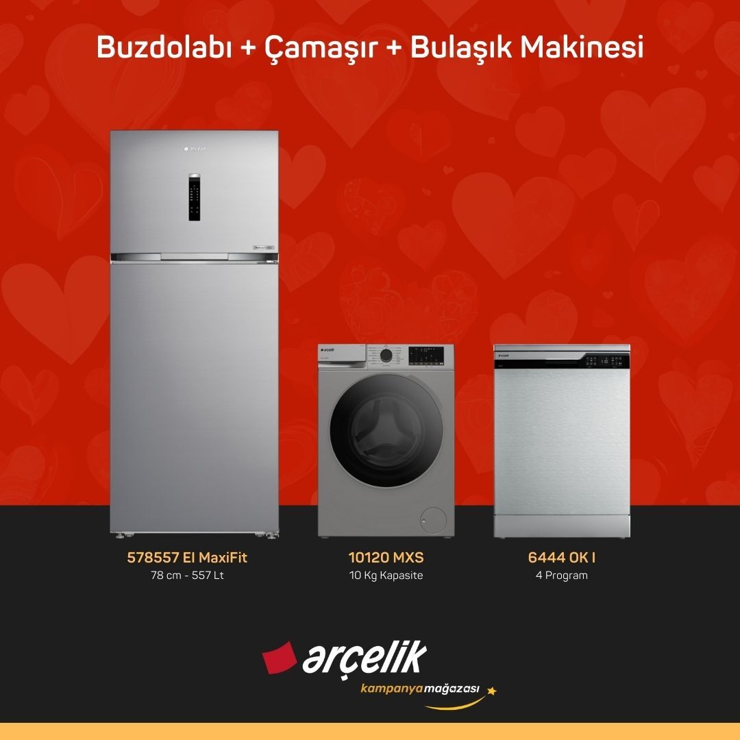 ARÇELİK 3'lü Çeyiz Paketi ( 578557 EI MaxiFit - 10120 MXS - 6444 OK I )