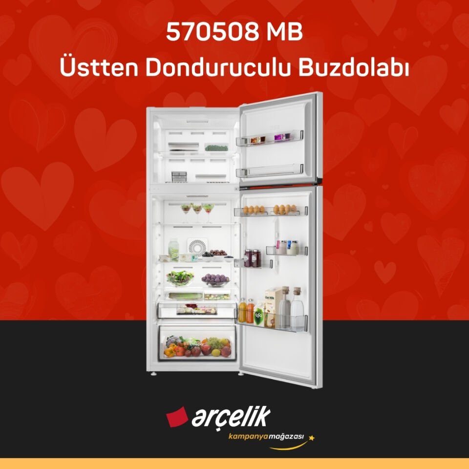 ARÇELİK 570508 MB Üstten Donduruculu Buzdolabı