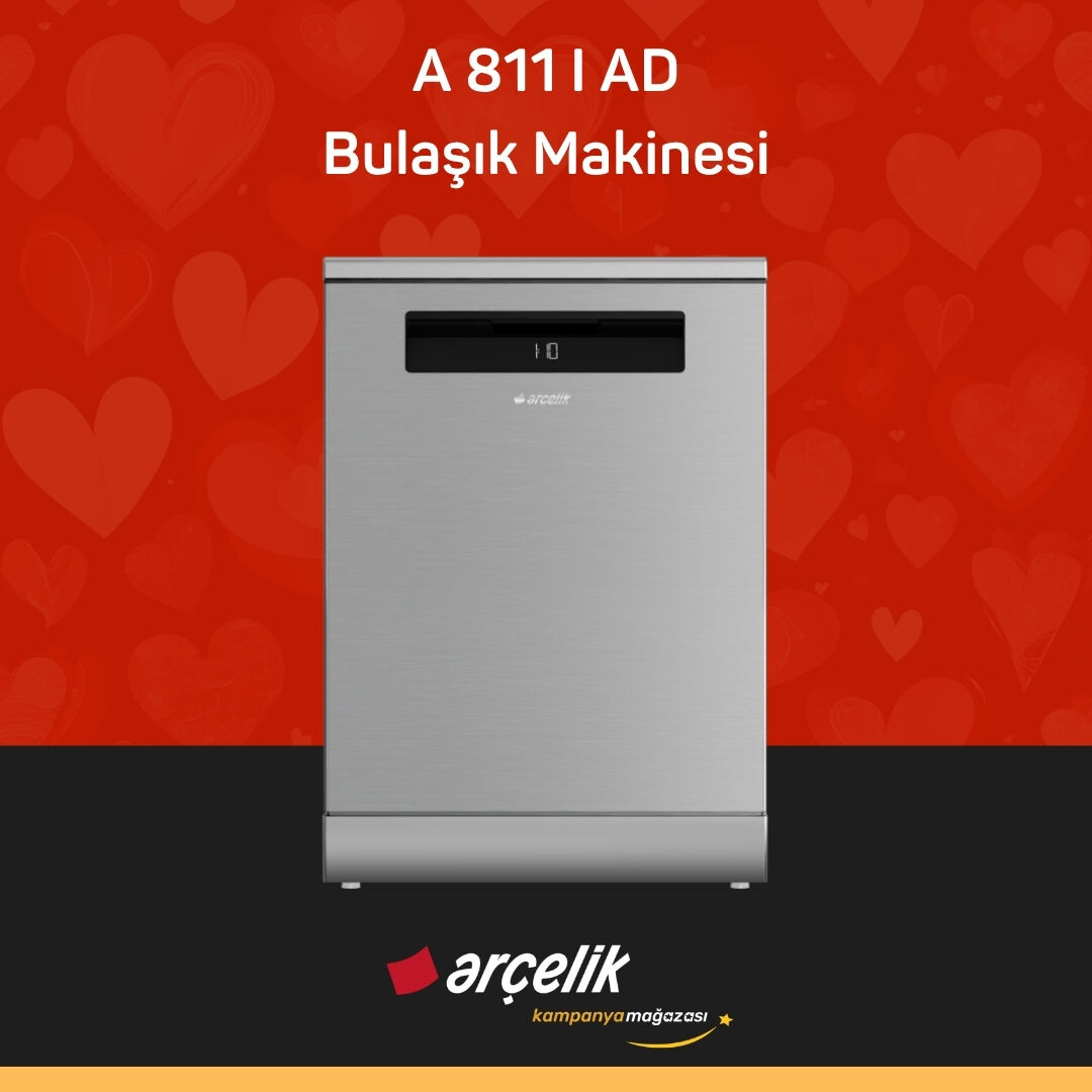 ARÇELİK A 811 I AD Yapay Zekalı Diamond Serisi Solo Bulaşık Makinesi