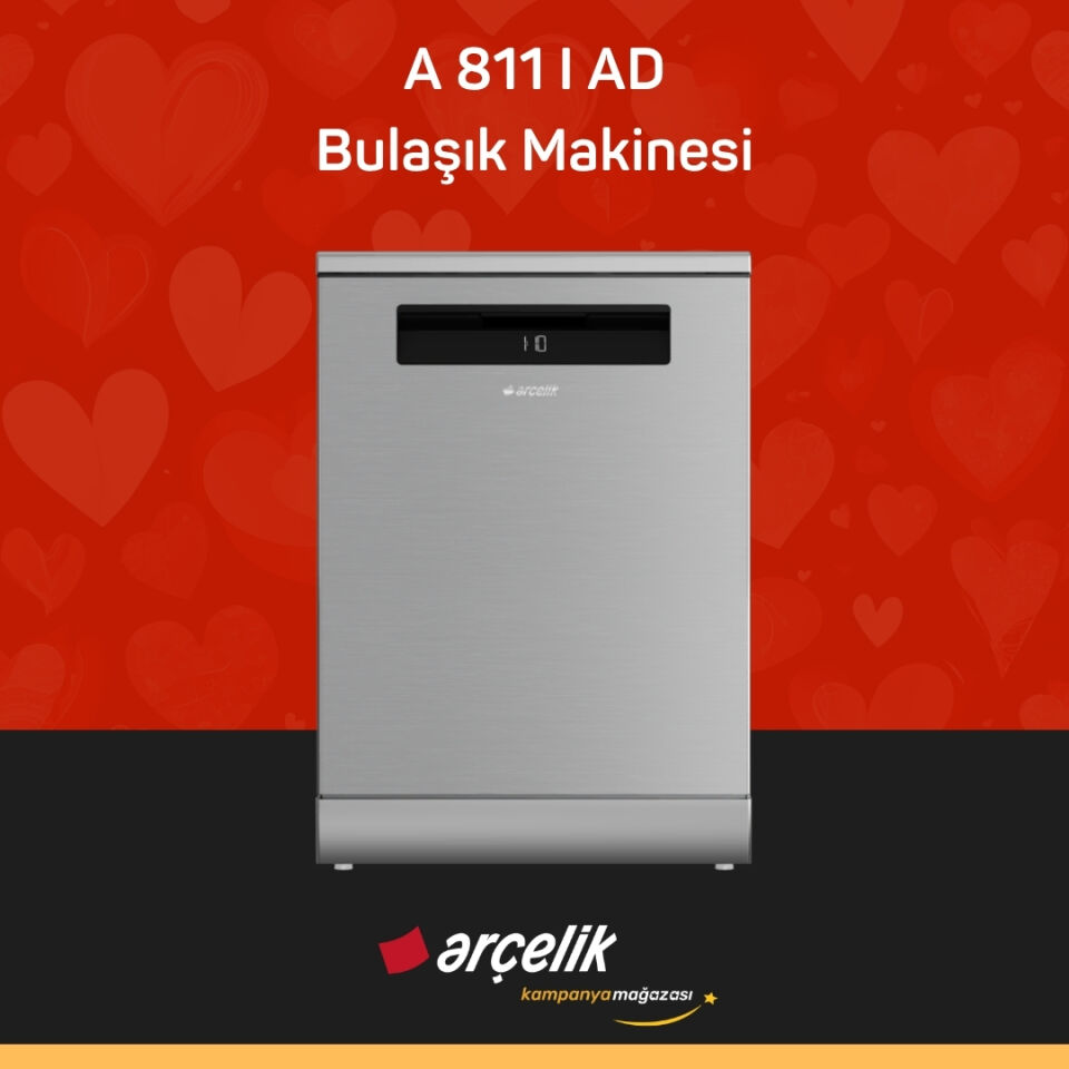 ARÇELİK A 811 I AD Yapay Zekalı Diamond Serisi Solo Bulaşık Makinesi