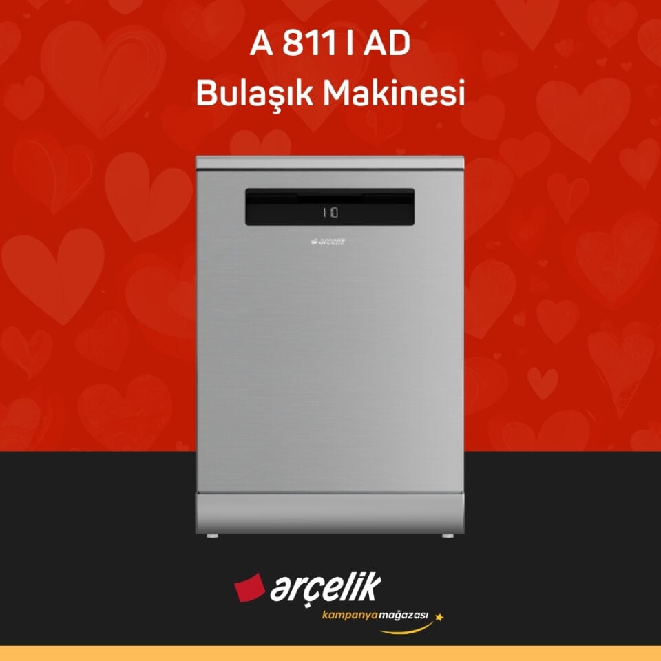 ARÇELİK A 811 I AD Yapay Zekalı Diamond Serisi Solo Bulaşık Makinesi