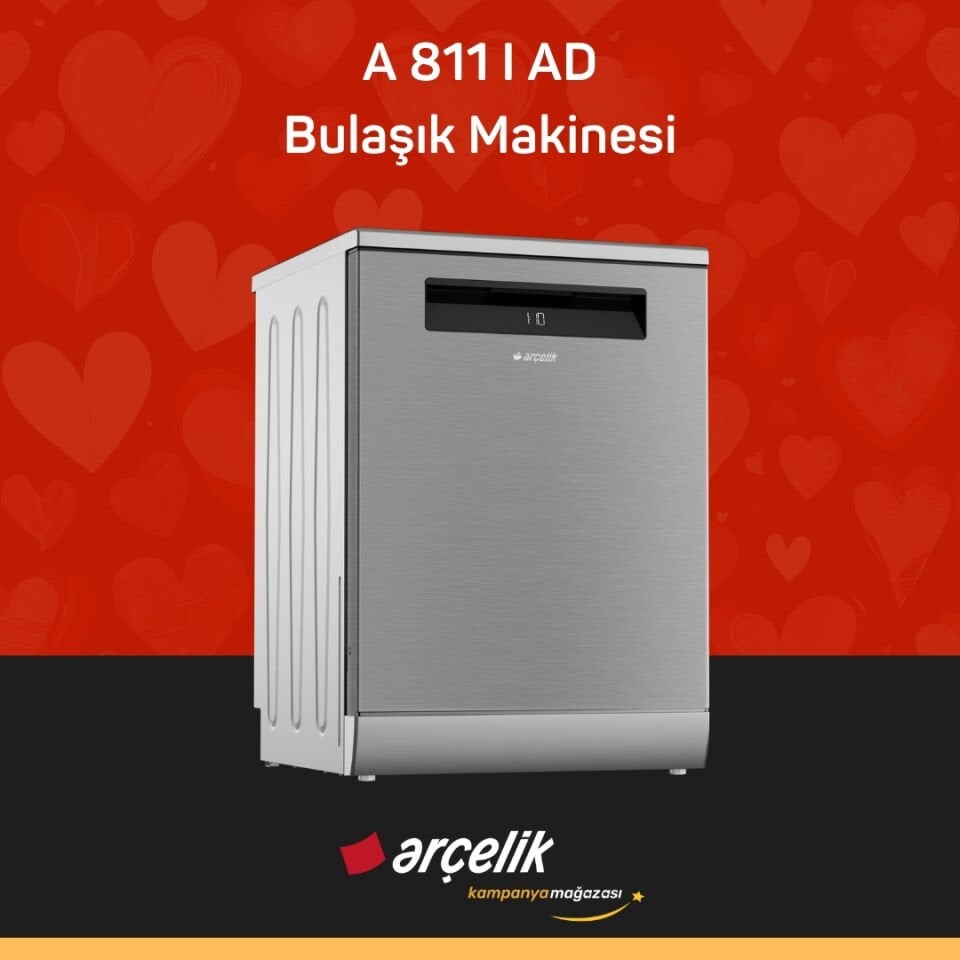 ARÇELİK A 811 I AD Yapay Zekalı Diamond Serisi Solo Bulaşık Makinesi