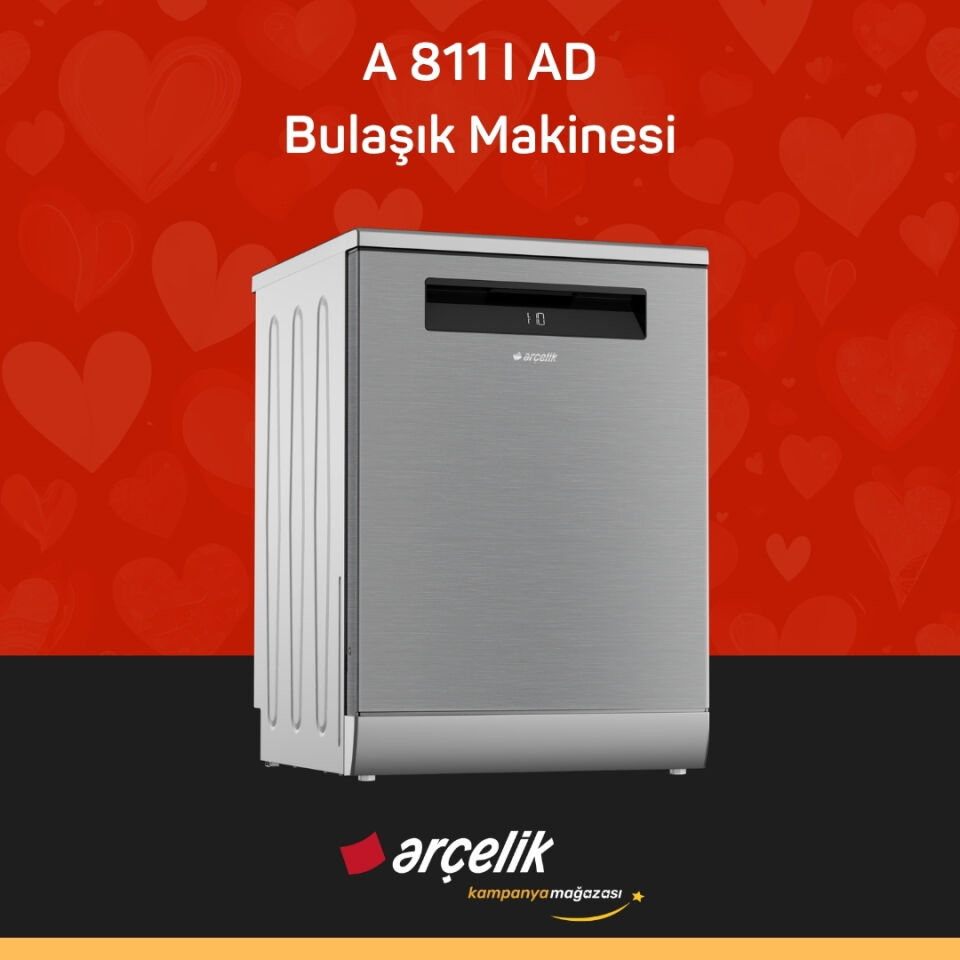 ARÇELİK A 811 I AD Yapay Zekalı Diamond Serisi Solo Bulaşık Makinesi