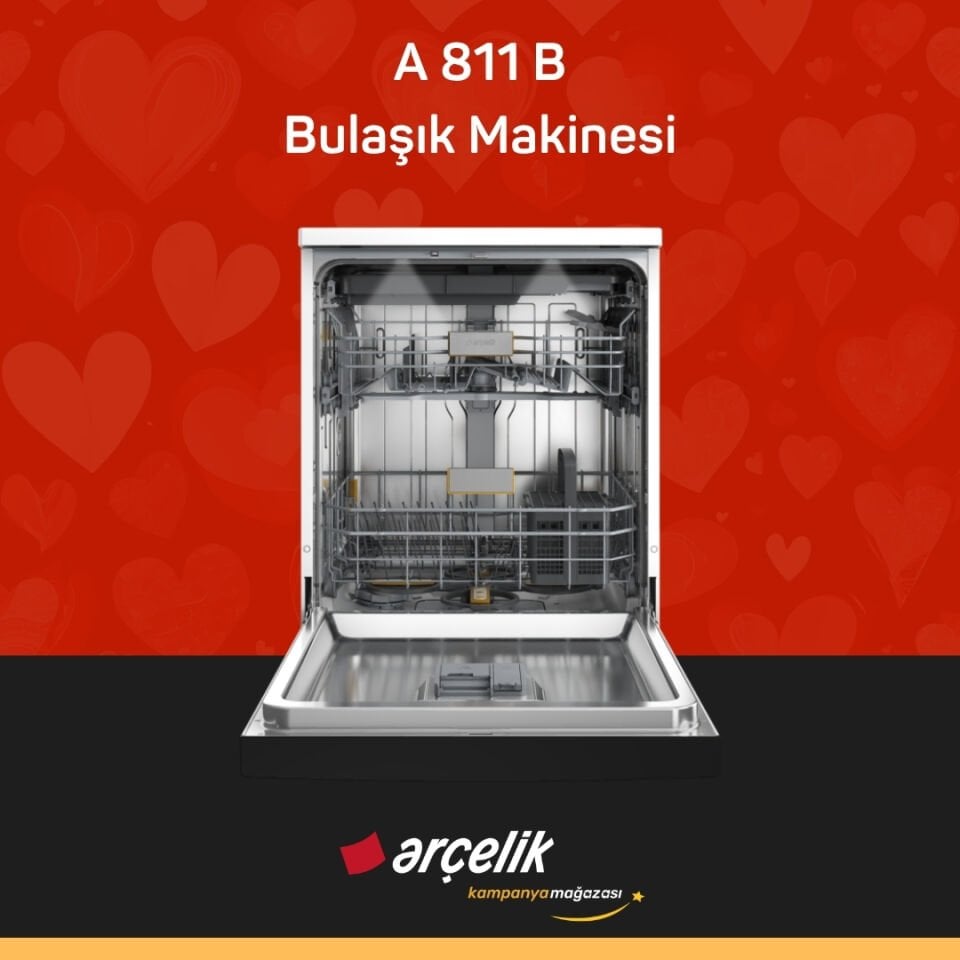ARÇELİK A 811 B Yapay Zekalı Diamond Serisi Solo Bulaşık Makinesi