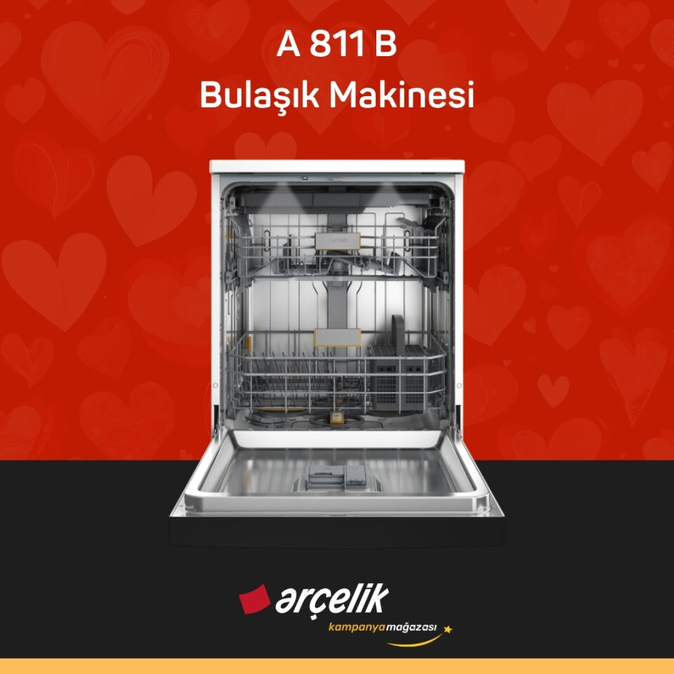 ARÇELİK A 811 B Yapay Zekalı Diamond Serisi Solo Bulaşık Makinesi