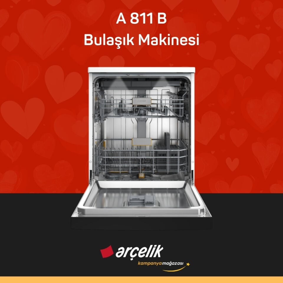 ARÇELİK A 811 B Yapay Zekalı Diamond Serisi Solo Bulaşık Makinesi