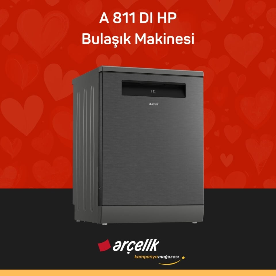ARÇELİK A 811 DI HP Yapay Zekalı Diamond Serisi Solo Bulaşık Makinesi