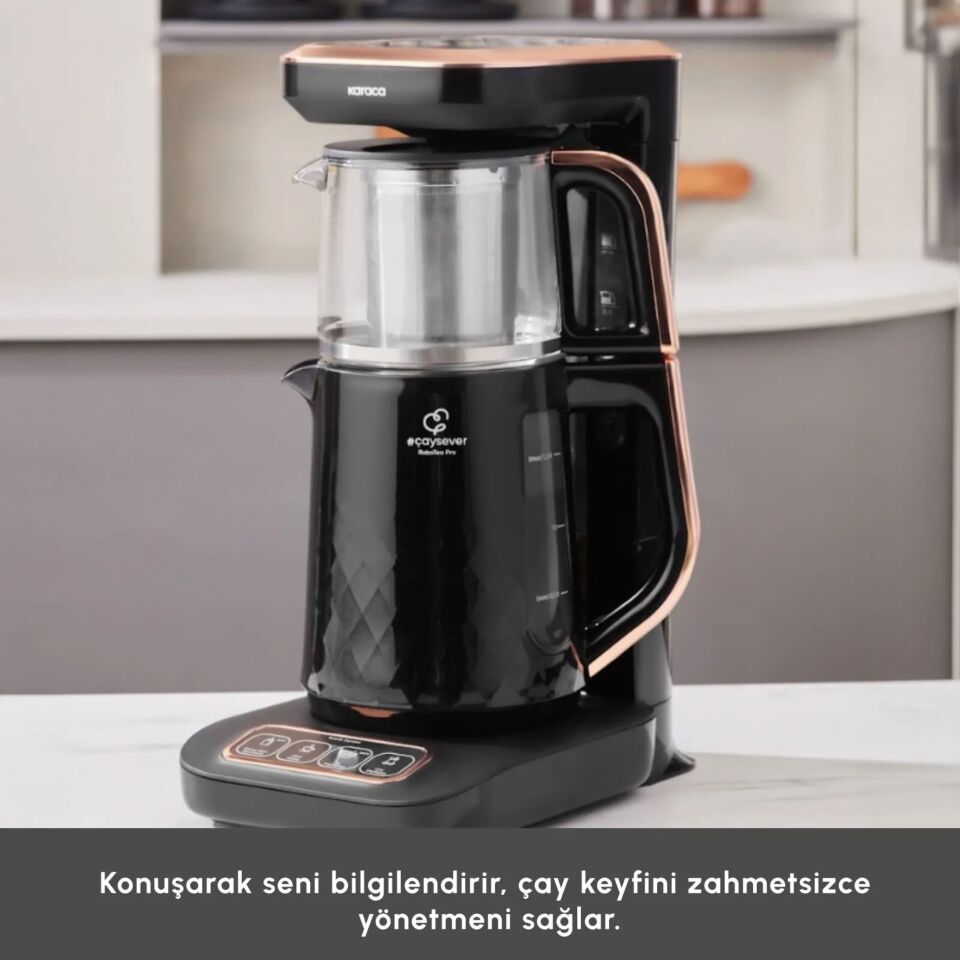 Karaca Çaysever Robotea Pro Quartz 4 in 1 Konuşan Çay Makinesi Black Copper